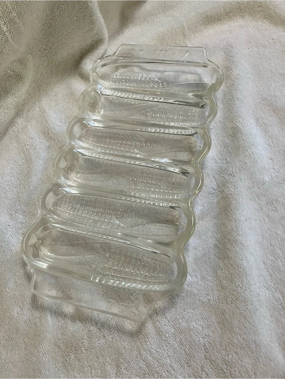 vintage Miracle Maize clear glass corn stick and cornbread pan Indiana glass